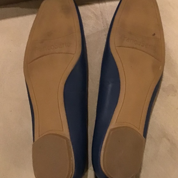 Franco Sarto Navy Blue leather Flat slip on Shoes Size 9 1/2 - Picture 3 of 5